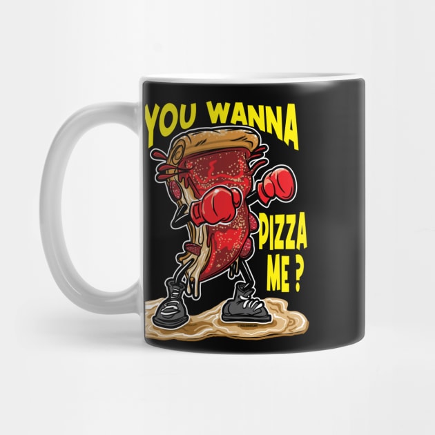 Wanna Pizza Me Slice of Deep Dish Pizza with boxing gloves by eShirtLabs